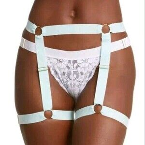 We are HAH Free People Strung Out Garters NWT One Size Brite Baby Blue Teal New